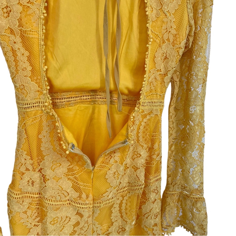 TOBI Lace Open Back Ruffle Dress | Extra Small - Picture 5 of 6